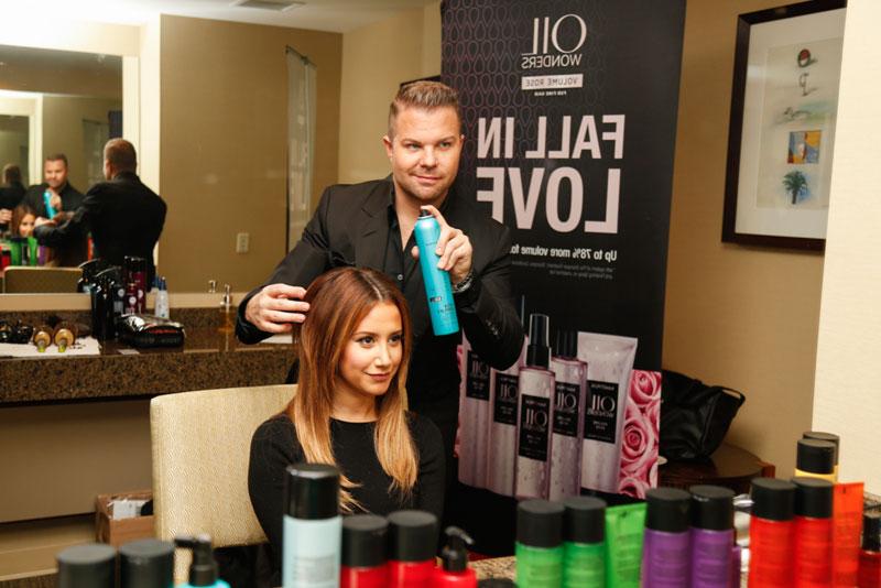 //Ashley Tisdale Getting Styled by Matrix SOCOLOR Stylist Nick Stenson