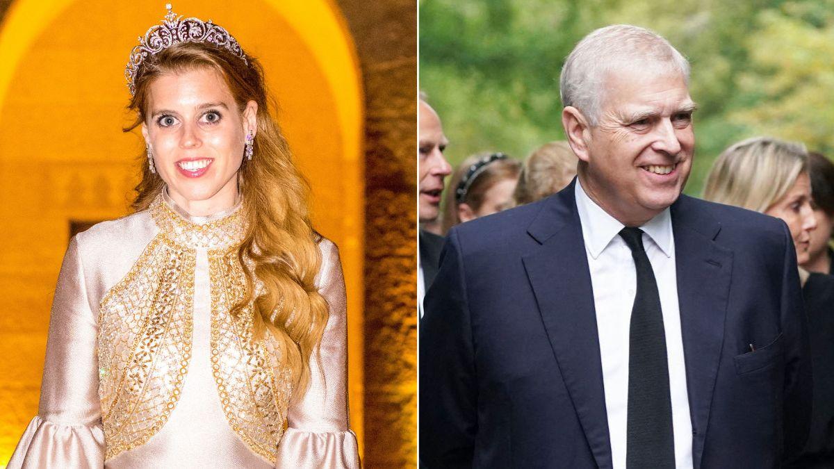 split image of Princess Eugenie and Ex-Prince Andrew