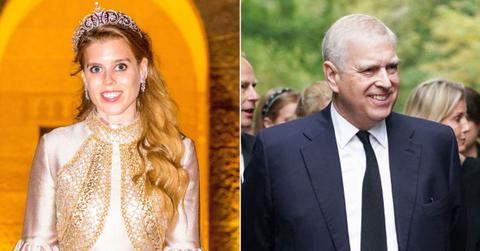 split image of Princess Eugenie and Ex-Prince Andrew