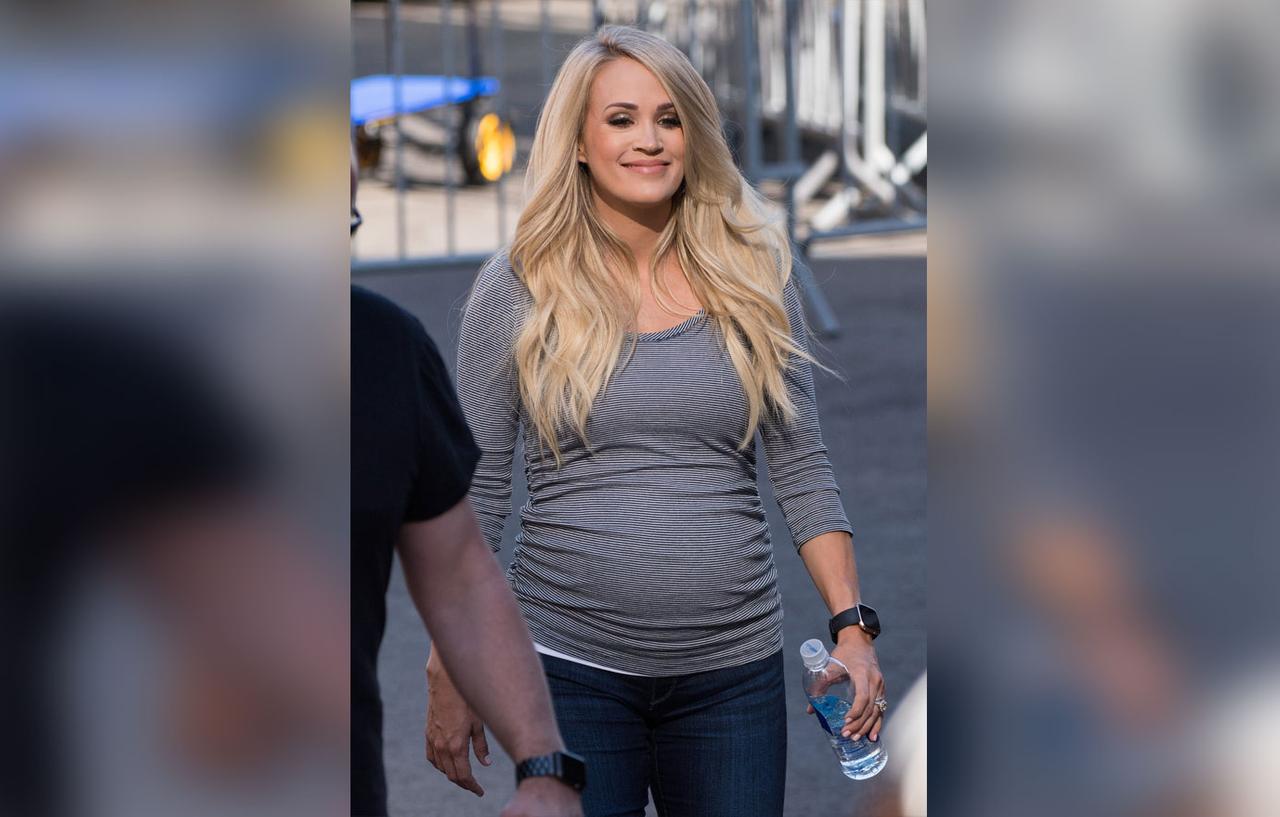 Pregnant Carrie Underwood Shows Off Baby Bump At ‘Jimmy Kimmel Live’