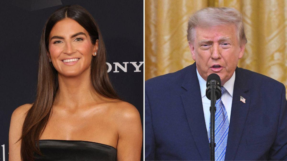 split image of Kaitlan Collins and Donald Trump