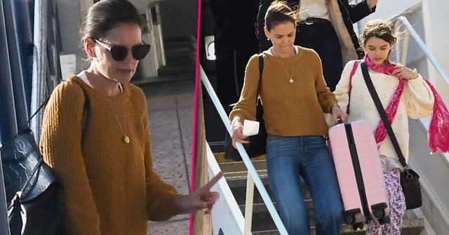 Katie Holmes Suri At Greek Airport Where's Jamie Foxx