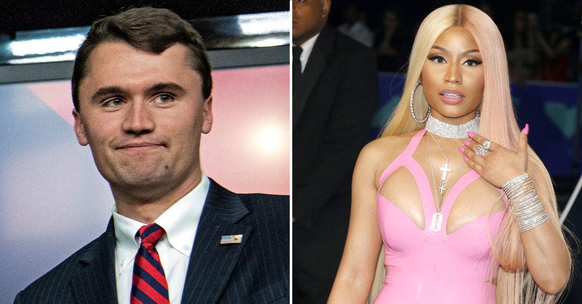 Composite photo of Charlie Kirk and Nicki Minaj