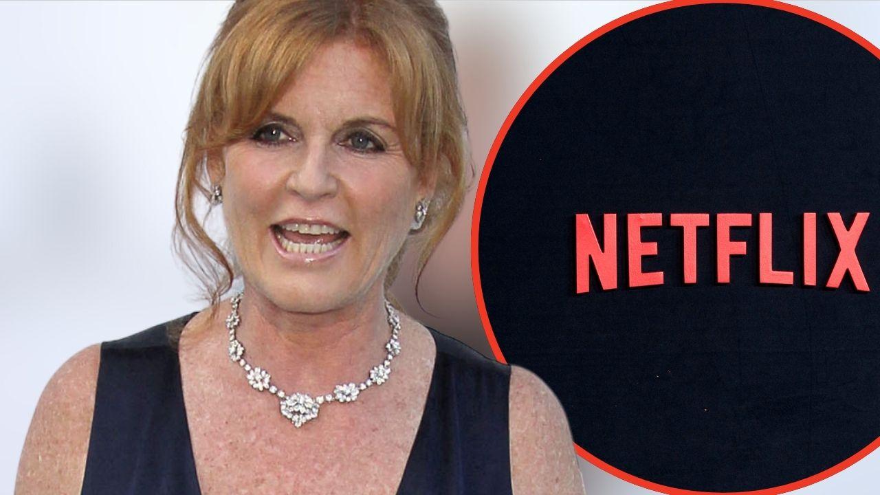 Photo of Sarah Ferguson and Netflix logo