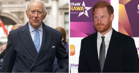 Split photos of Prince Harry and King Charles