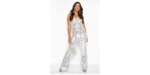 sequin cami flared leg jumpsuit x