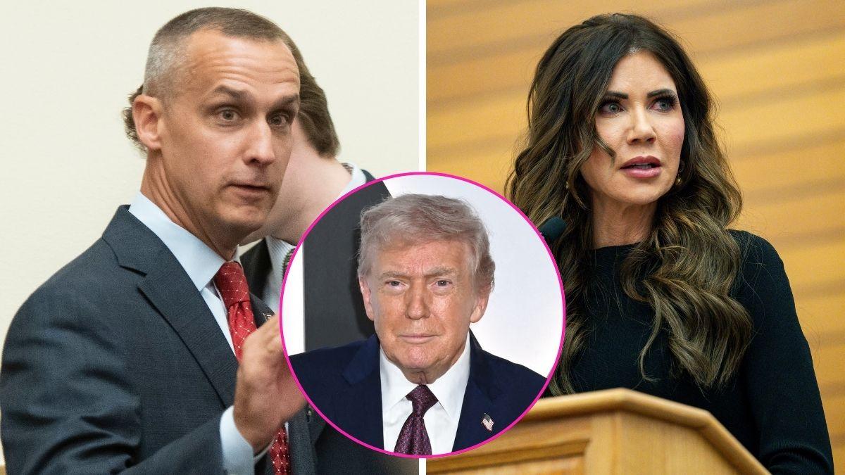 Photo of Corey Lewandowski, Kristi Noem, Donald Trump