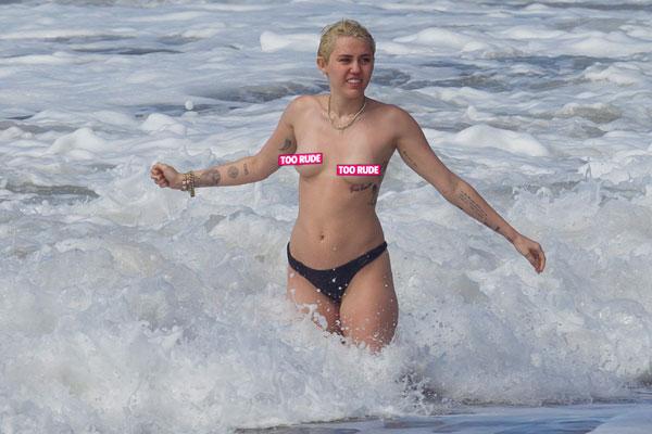 Miley Cyrus Nude Topless Bikini​