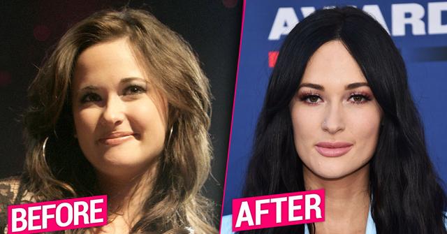 Kacey Musgraves Closeup Smiling Split With Before and After Buttons