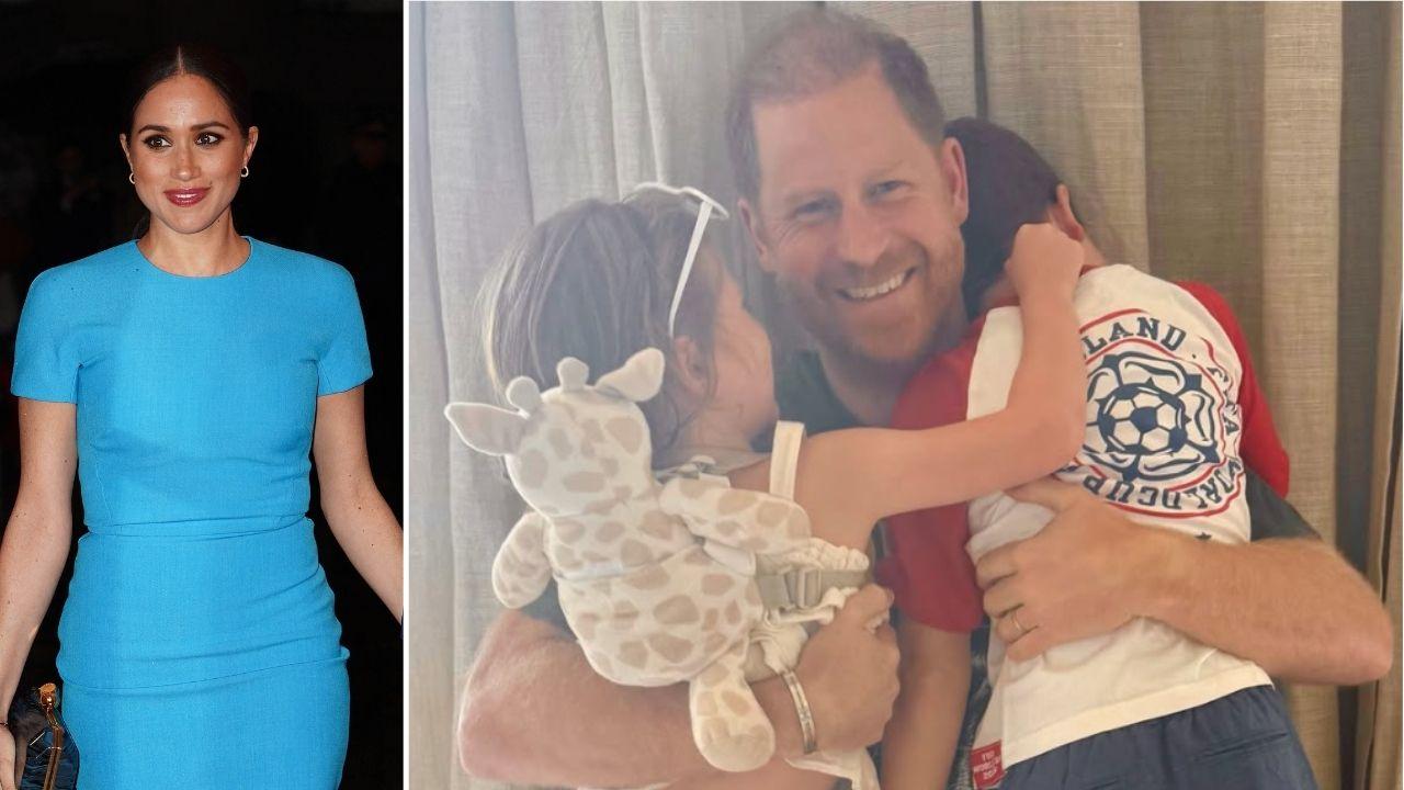 Split photo of Meghan Markle, Lilibet, Princes Harry and Archie