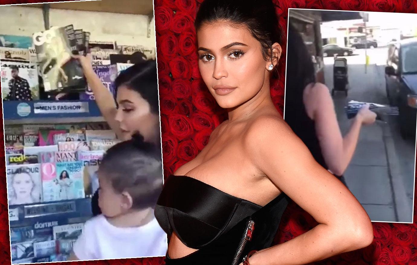 kylie jenner takes stormi to buy magazines