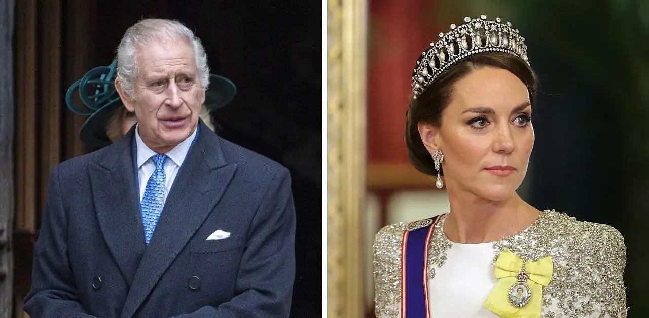 Split photos of King Charles and Prince Kate