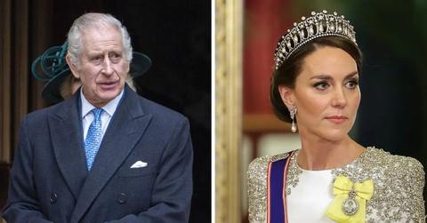 Split photos of King Charles and Prince Kate