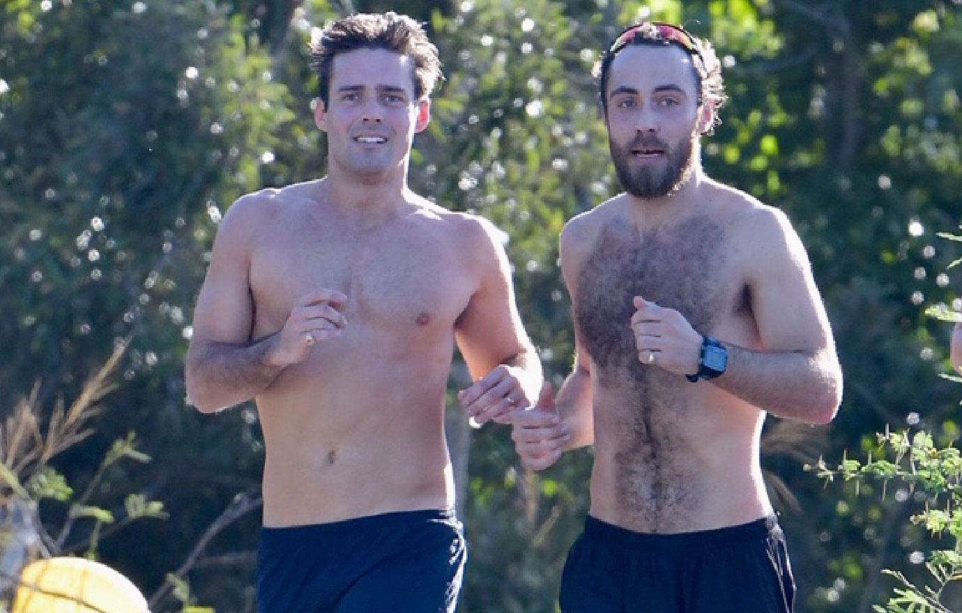 James Middleton And Spencer Matthews Shirtless Jog in St. Barts