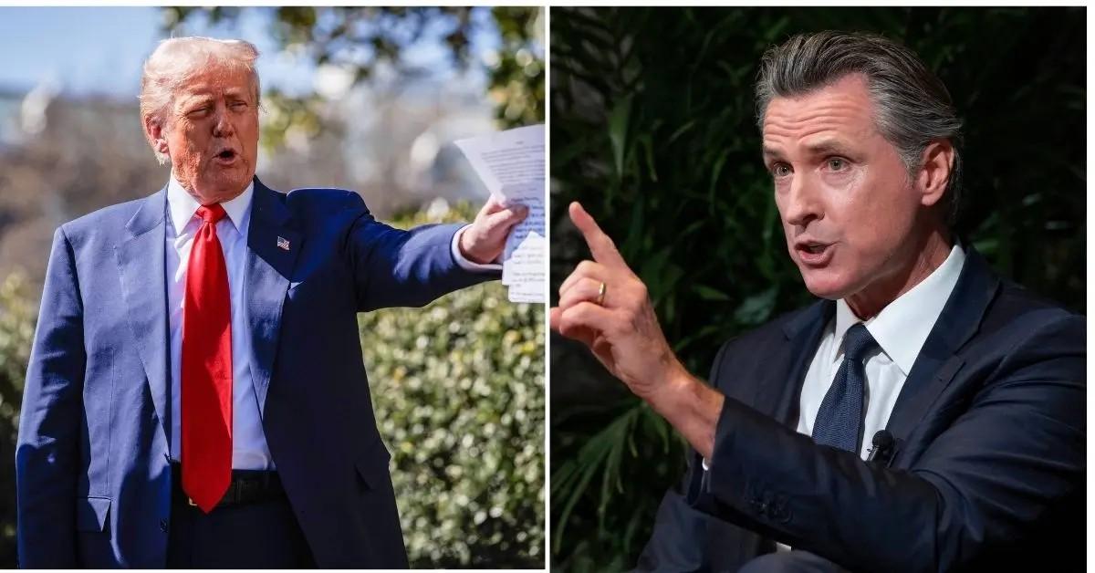 photo of gavin newsom and donald trump