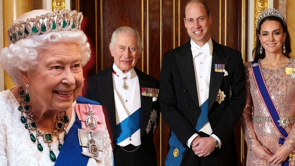 Photo of Queen Elizabeth II. King Charles, Prince William and Princess Kate