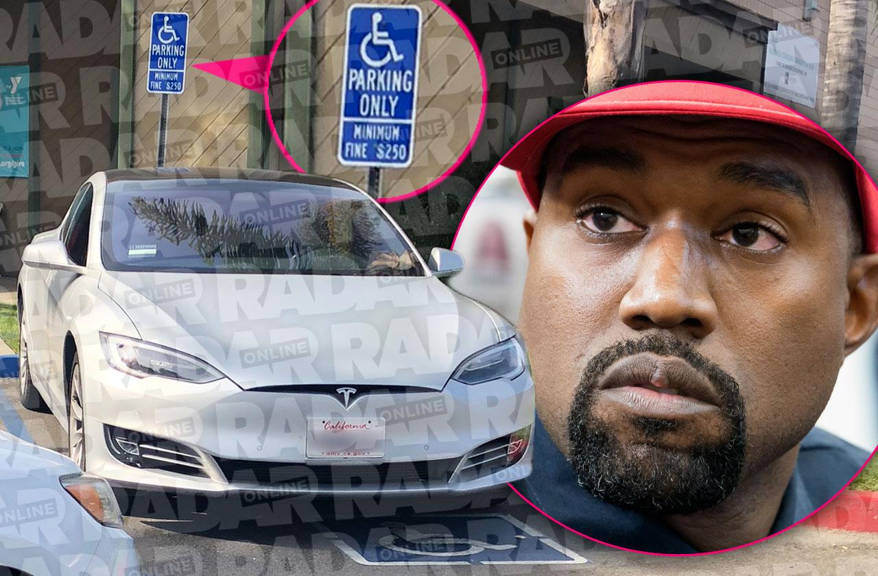 Kanye West Parks Tesla In Handicapped Spot