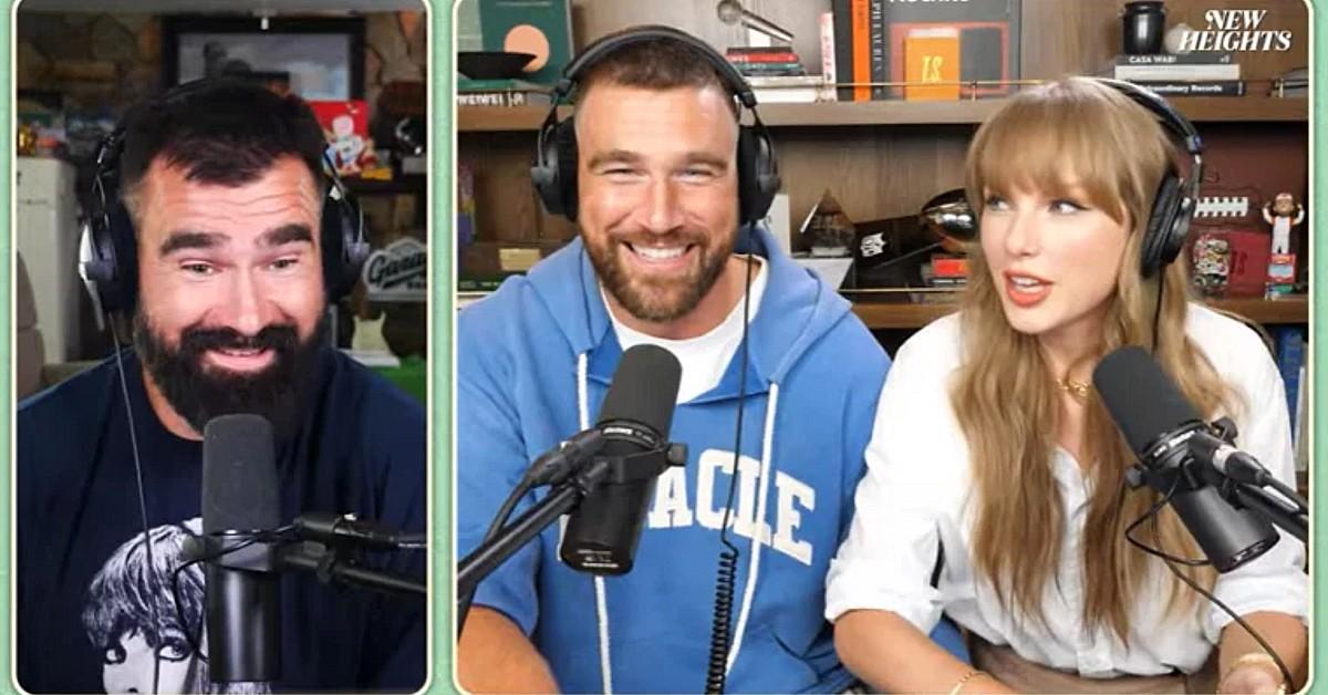 Photo of Taylor Swift, Travis and Jason Kelce