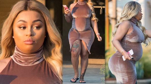 blac chyna pregnant tight dress baby bump pics