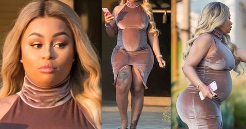blac chyna pregnant tight dress baby bump pics