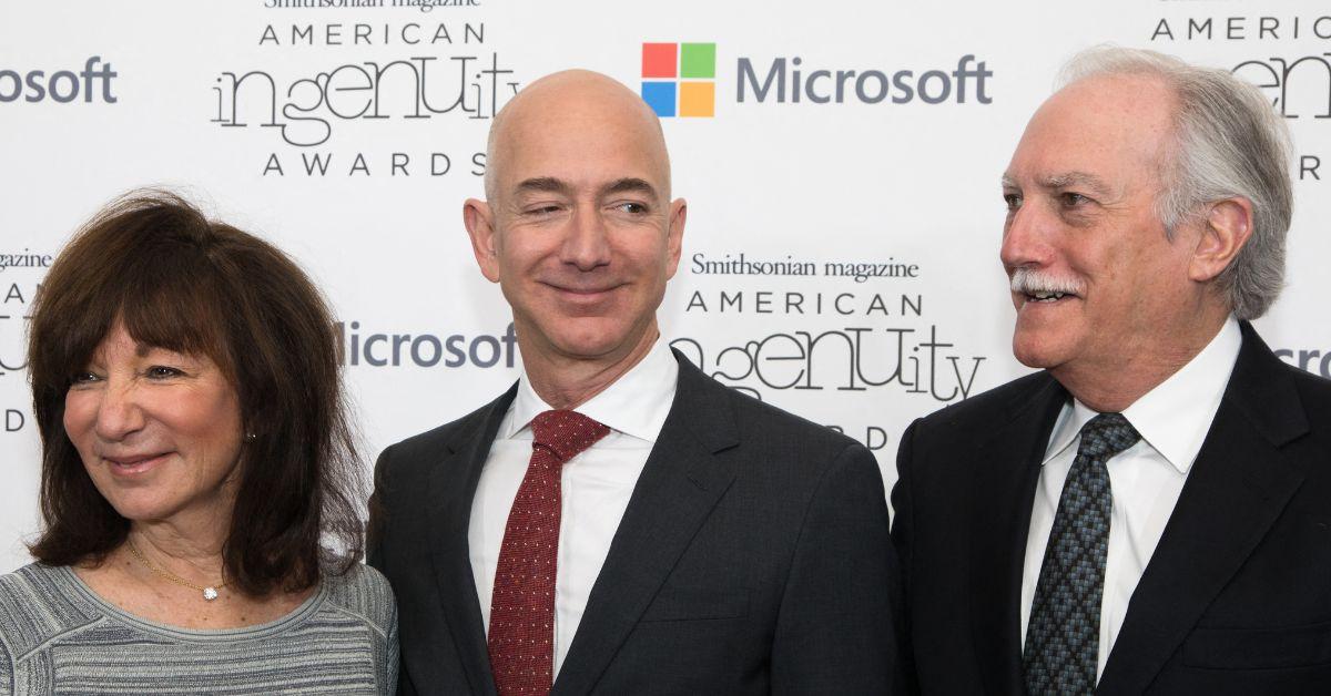 Photo of Jeff Bezos with mom Jackie and dad Mike.