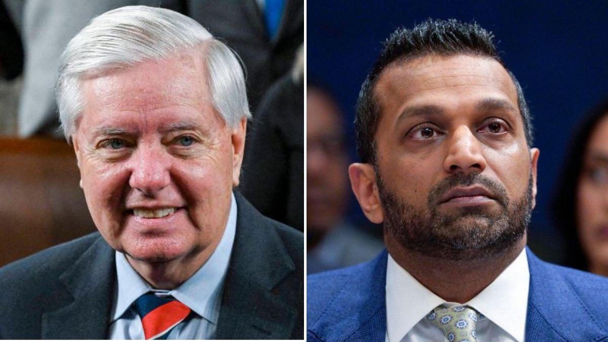 split image of Lindsey Graham and Kash Patel