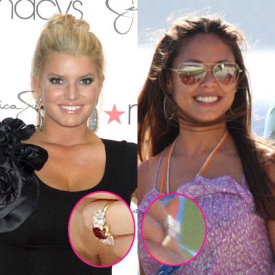 PHOTOS: Which Ring Has The Most Bling? Jessica Simpson Or Vanessa Minnillo  -- You Decide!