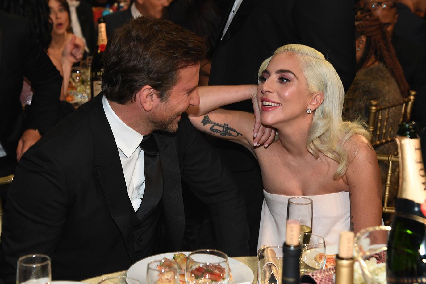 Lady Gaga's Lipstick Seen On Bradley Cooper's Mouth