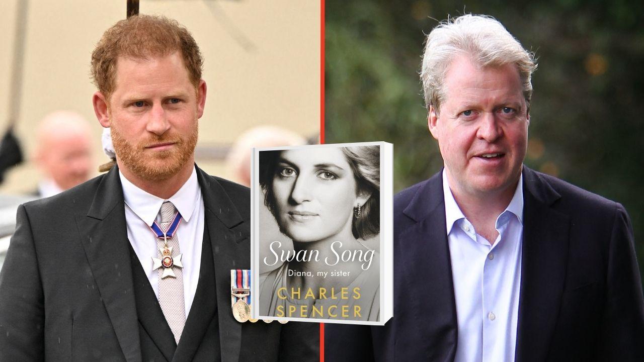 Split photos of Earl Spencer, Prince Harry and 'Swan Song: Diana, My Sister'