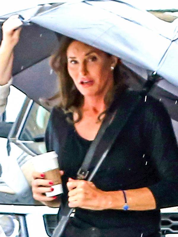 Caitlyn Jenner Walking In The Rain