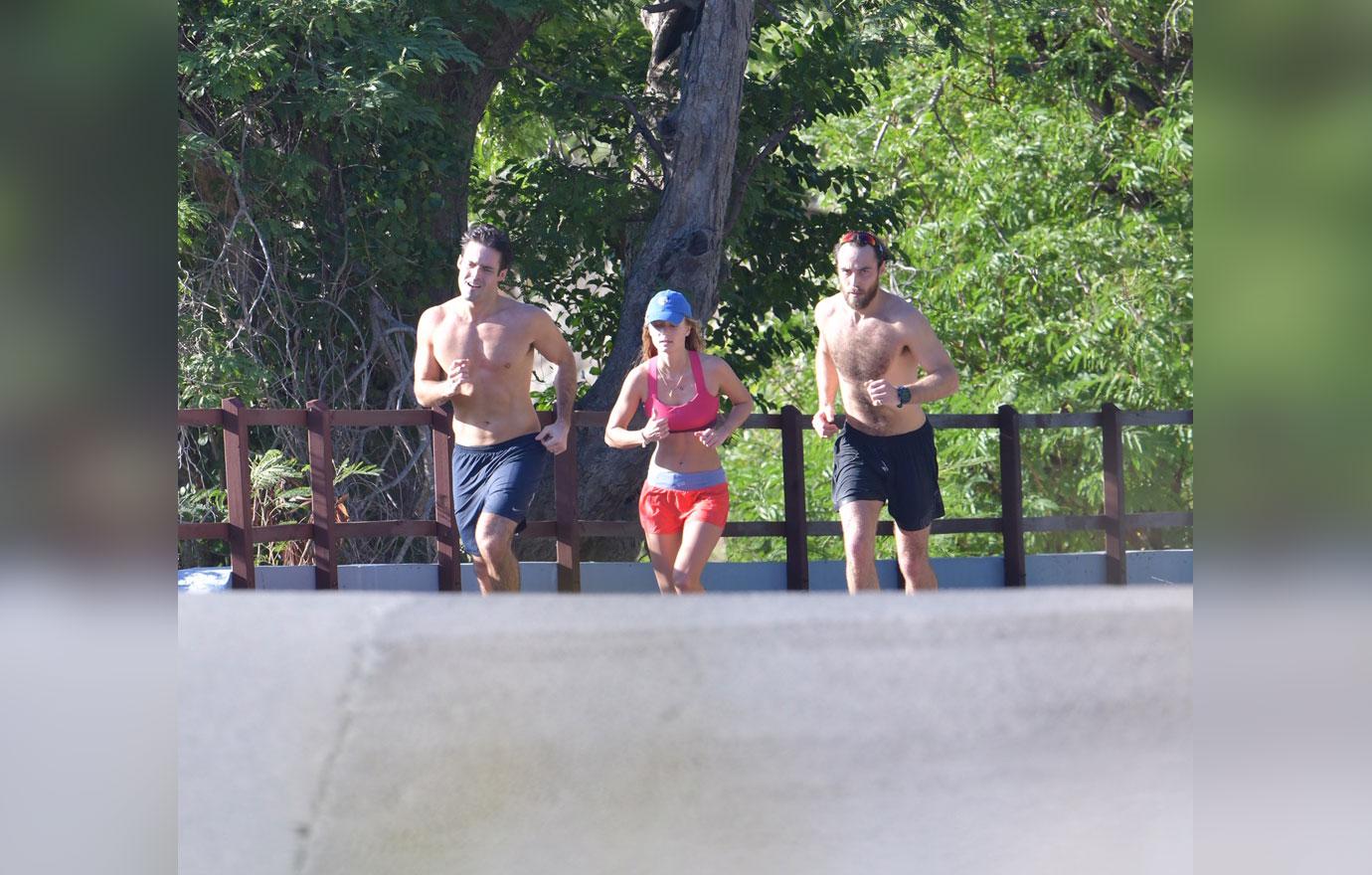 James Middleton And Spencer Matthews Shirtless Jog in St Barths