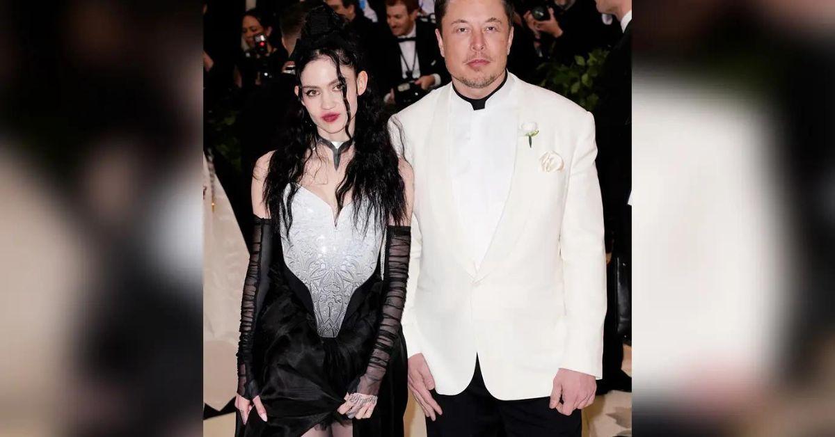 elon musk and grimes on red carpet