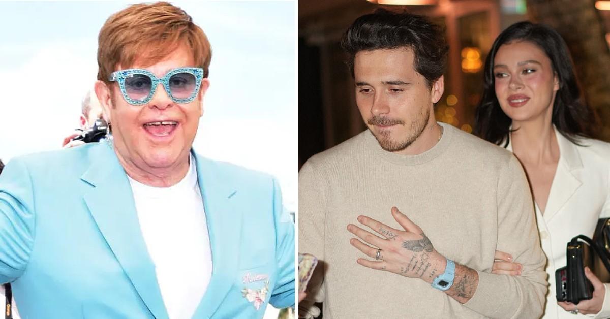 Elton and his husband David Furnish hosted the couple for dinner amid their feud with the Beckham family.