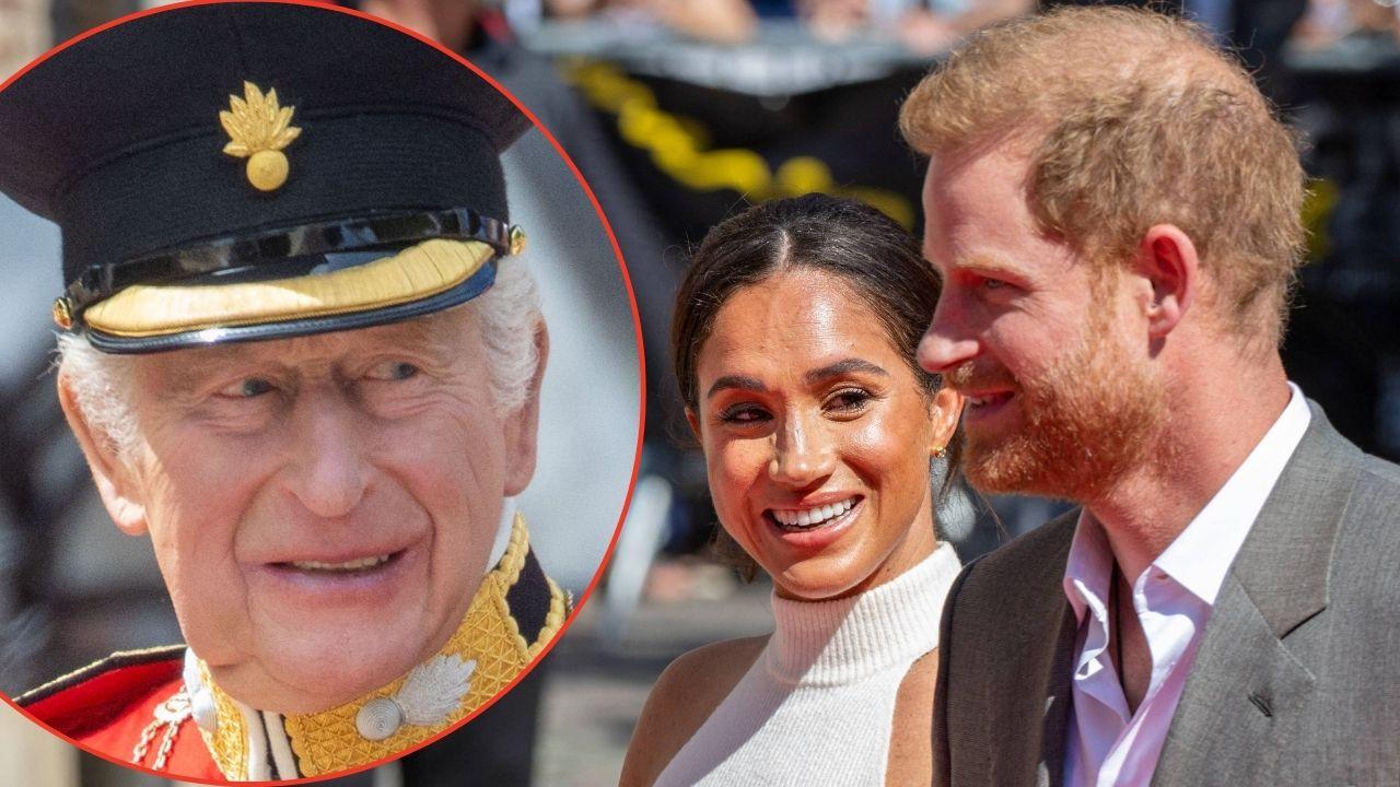picture of King Charles, Meghan Markle and Prince Harry 