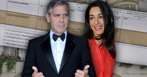 //george clooney and amal wedding banns wide pp