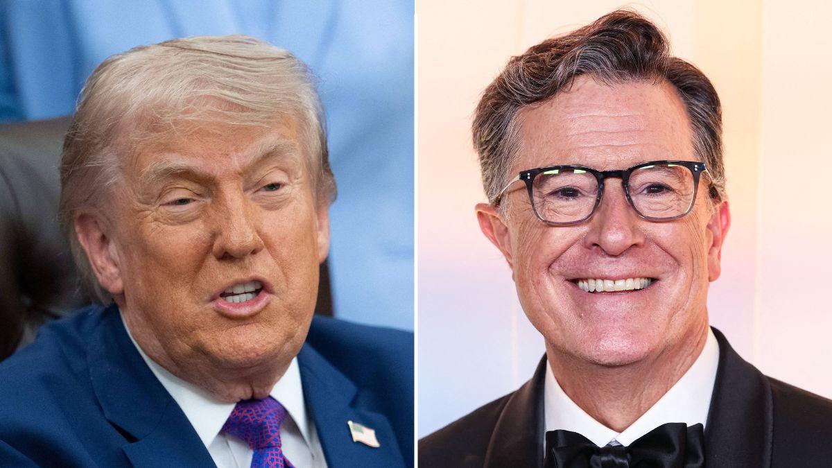 picture of Donald Trump and Stephen Colbert
