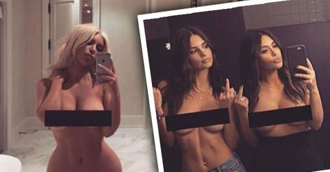 Kim Kardashian Nude Topless Emily Ratajkowski