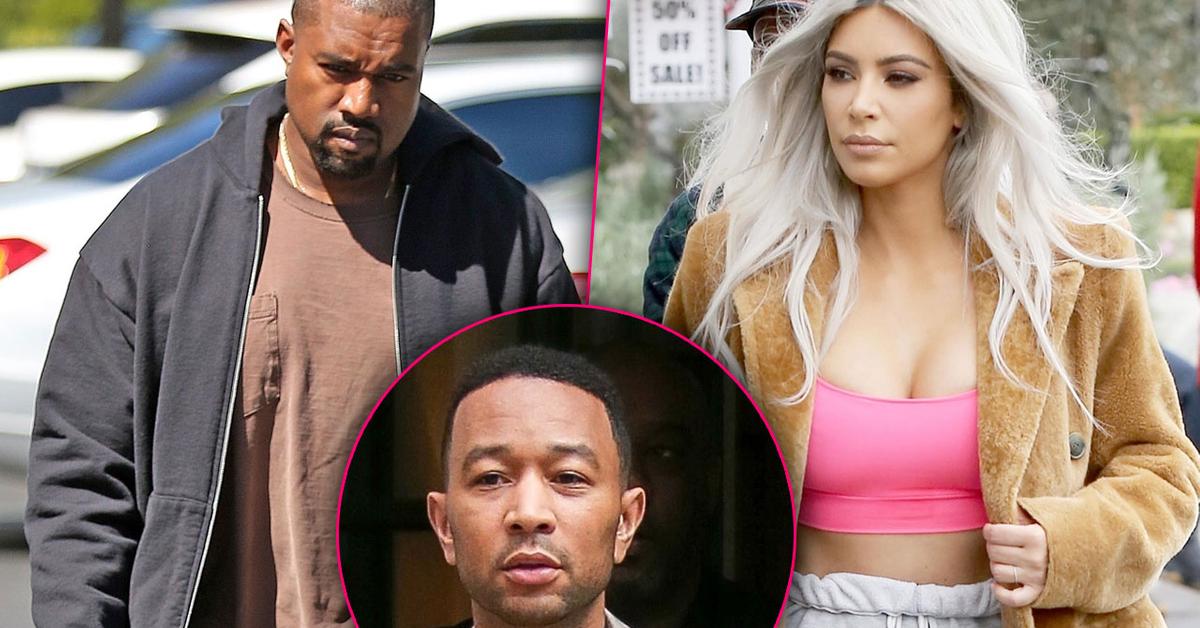 Kim Kardashian & Kanye West Get In Fight Over John Legend Tweet