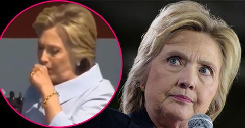 Gross! Hillary Clinton Caught Coughing Phlegm Wad Into Glass At Rally