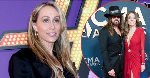 Split photos of Elizabeth Hurley, Billy Ray and Tish Cyrus