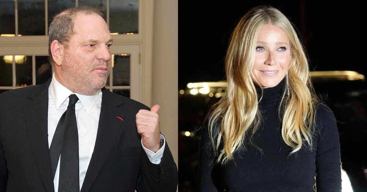 Split photo of Gwyneth Paltrow and Harvey Weinstein