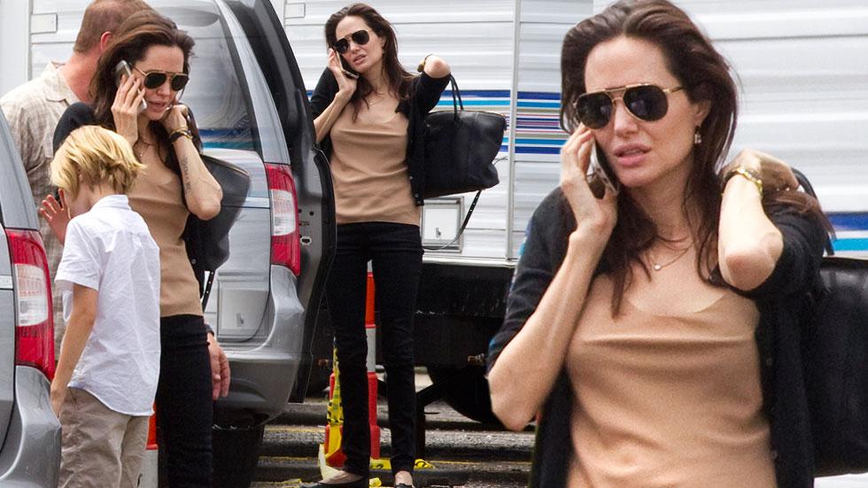 Angelina Jolie​ No Makeup Stressed On Set