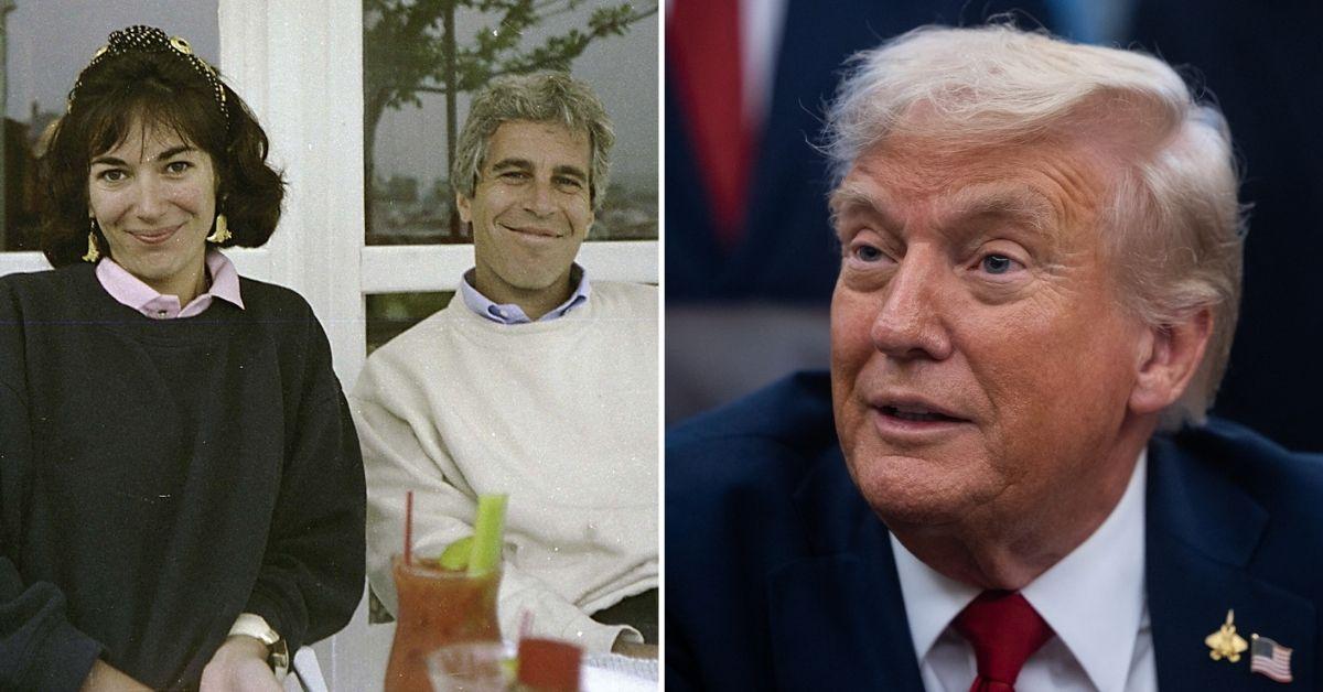 Photo of Ghislaine Maxwell and Jeffrey Epstein, Donald Trump
