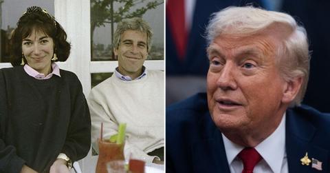 Photo of Ghislaine Maxwell and Jeffrey Epstein, Donald Trump