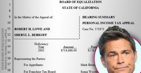 Rob Lowe Taxes $10 Million