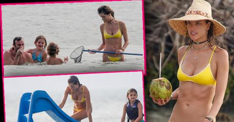 Alessandra Ambrosio Bikini Fishing Kids Brazil Pics