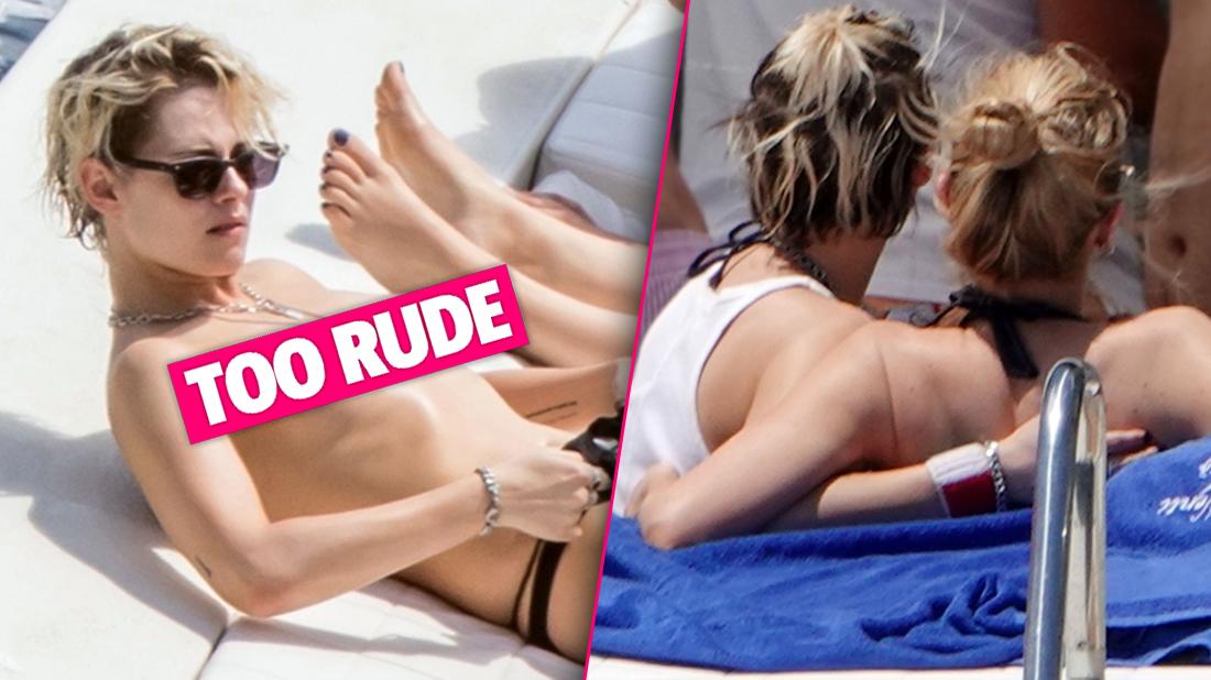 Kristen Stewart Topless and Cuddling With Stella Maxwell On Holiday