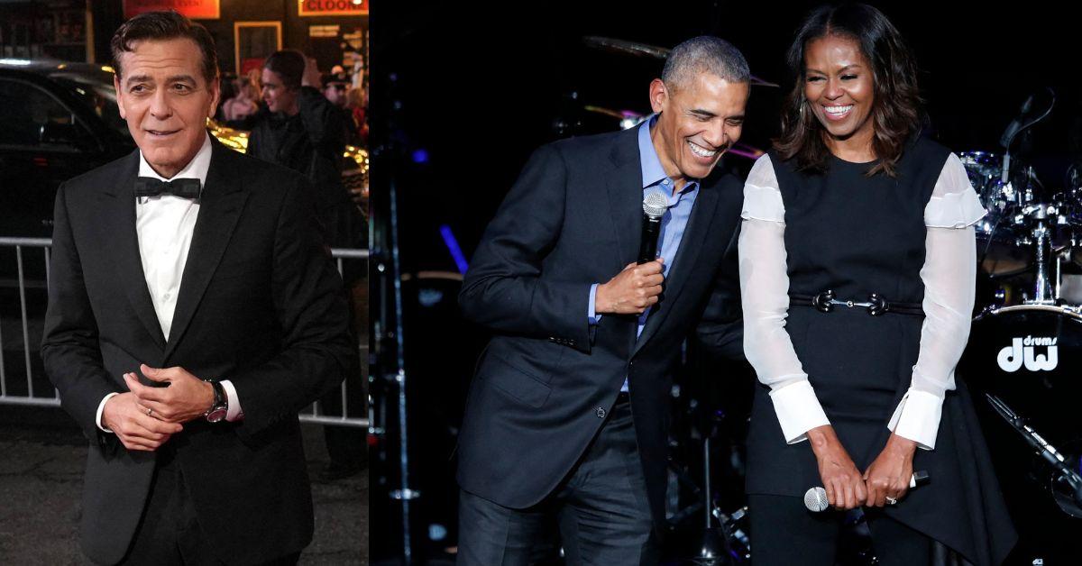 At Clooney's Broadway show, Barack and Michelle Obama were greeted with what insiders called 'a big fuss.'