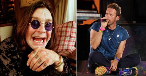 Split photo of Ozzy Osbourne and Chris Martin
