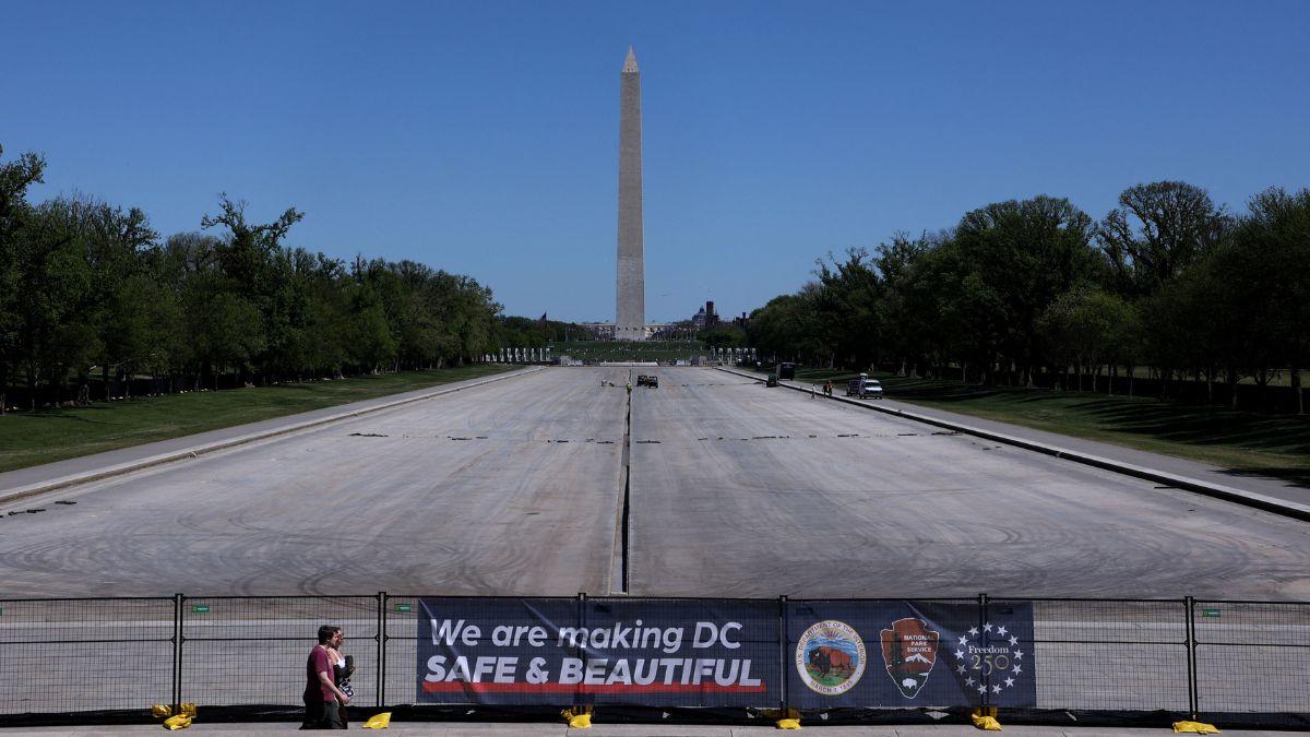 Trumps Reflecting Pool drained